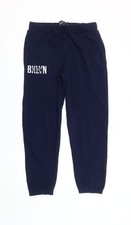 Tokyo Laundry Boys Blue Jogger Sweatpants 14-15 Yrs Elastic Waist Fleece