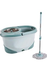 Heavy Duty Spin Mop and Buckets Sets Microfibre Flat Mop Telescopic Handle Floor