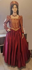 Wine & Gold Tudor Gown with