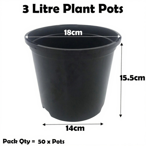 Litre black plant - black, pots