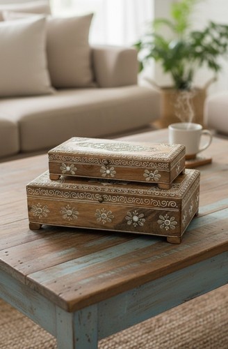 Two jewellery boxes - boxes, hand