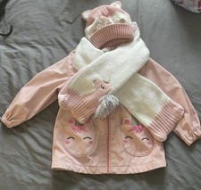 Girls F+F Pink Unicorn Coat