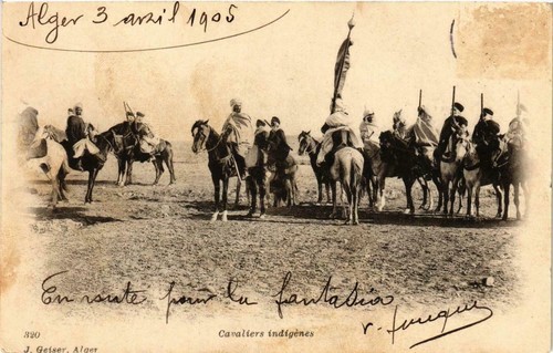 Old postcard algeria - postcard, geiser