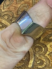 Rachel Galley Sterling Silver Heavy Wishbone Ring Size M