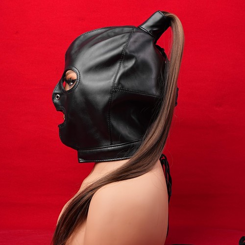 Leather harness open mouth - pu,