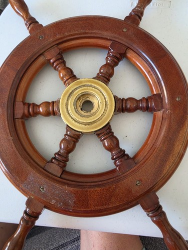 Vintage wooden boat steering - vintage,