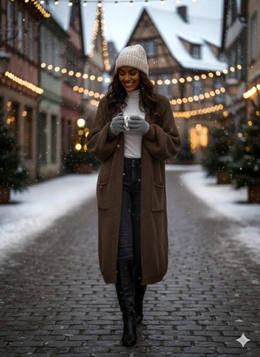 Womens long chunky knit - long,