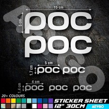 POC HELMET Vinyl Decal Stickers Sheet Bike Frame Cycling Cycle Bicycle MTB Mod