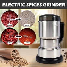 400W Electric Coffee Grinder Milling Nut Bean Spice Matte Blade Blender UK PLUG