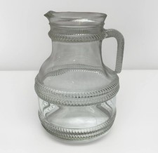 Vintage Fidenza Italy Glass Pitcher/large Jug 21.5cm In Height