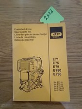 Hatz Diesel Spare Parts List E71 E75 E780 E786 Diesel Engine