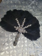 Black Ostrich Feather Fan