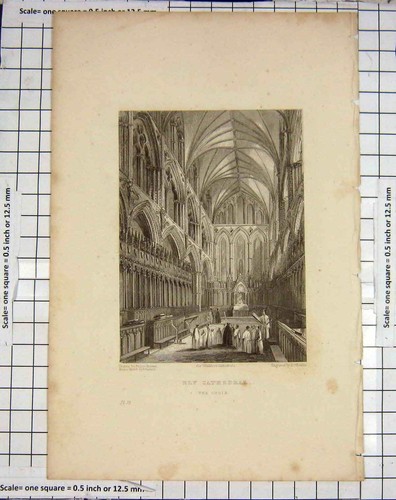 Original old antique print - old,