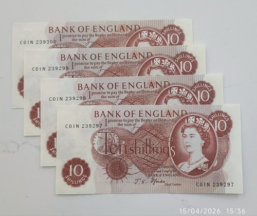 Ten shillings - shillings, x4