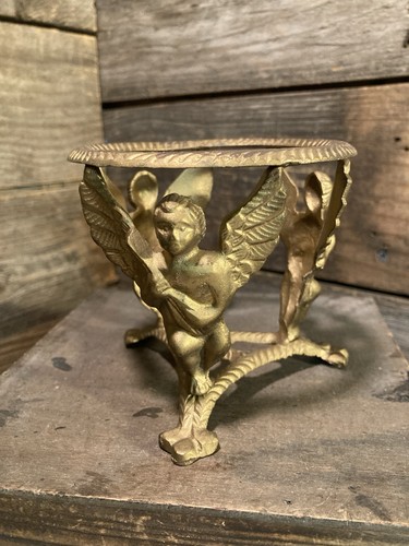 Vintage brass angel cherub - brass,