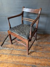 Antique 19th C. Regency Style Mahogany Ball Back Carver Arm Chair