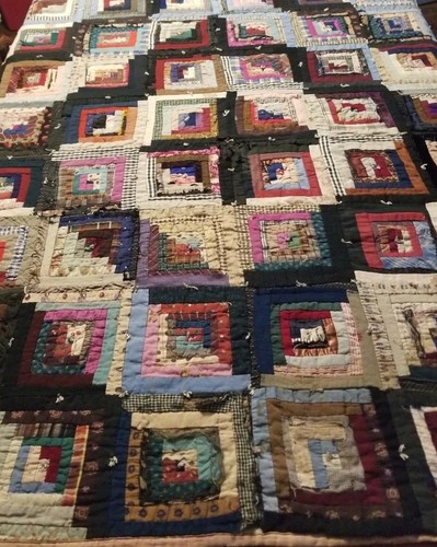 Log cabin quilt 58 - quilt,, 58"×58"