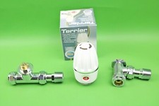 Pegler Terrier Chrome Angled / Straight Valve or TRV White Replacement Head 15mm