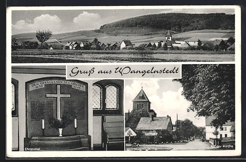 Postcard wangelnstedt town - postcard, wangelnstedt,