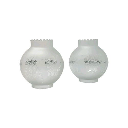 Antique frosted glass oil lamp - oil,