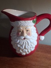 Ceramic Decrative Red Father Christmas Jug 7inch
