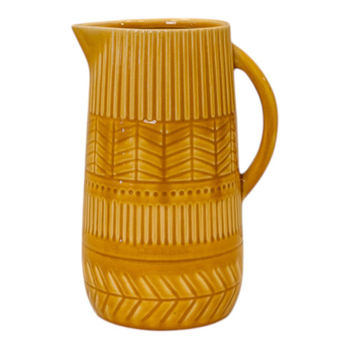 Yellow ceramic jug - ceramic,
