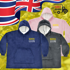 SUPER LEEDS Oversized Hoodie Hooded Blanket Comfy Sherpa Fleece