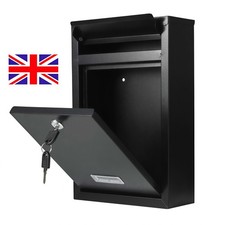 Large Black Lockable Post Box