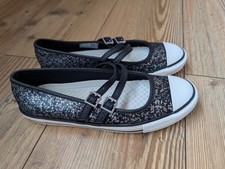 Converse CTAS Dainty Mary Jane Glitter/Black Slip Uk 5. New With Box
