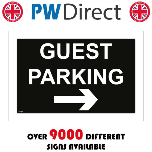 Sign guest parking right - guest, arrow