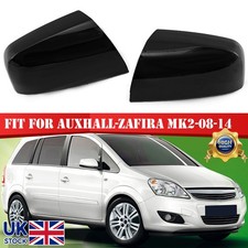 Left+Right Door Wing Mirror Cover Cap Gloss Black For Vauxhall Zafira MK2 08-14