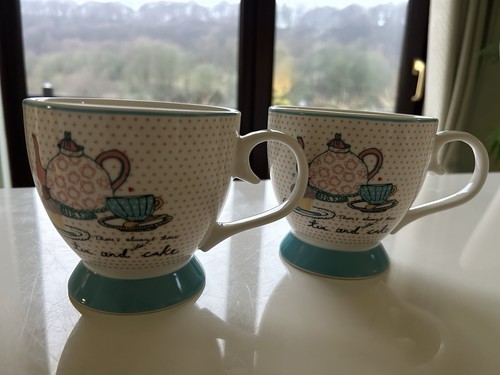 Large tea and cake cups - tea, pretty