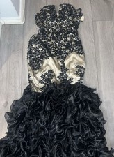 Black & Gold Beaded Mermaid Prom Dress