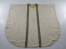 Antique 19thC Embroidered Religious Priest Chasuble Cope 58x51 inches