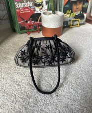 Coast Black lace handbag clutch With Long Strap in Perfect Condition