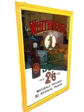 Antique Advertising - Whitbreads Pub London Stout Mirror / Sign / Salvaged