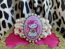 Tarina Tarantino Pink Head Bride Bridal Hello Kitty Pearl Swarovski Bracelet