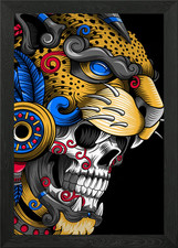 skull warrior aztec Framed