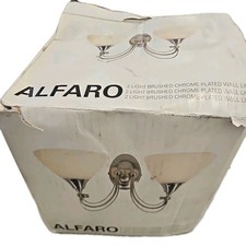 Alfaro Wall Light Classic 2 Arm With Frosted Shades - Antique Brass Clearance