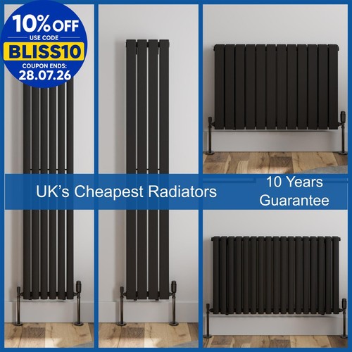 Black designer radiator - black,