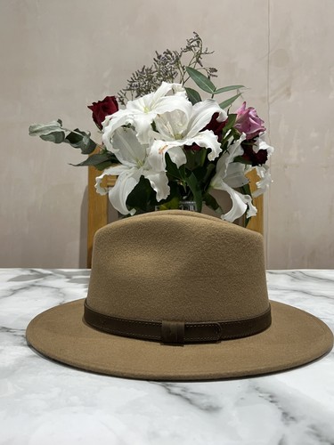 Wool fedora hat with - hat,
