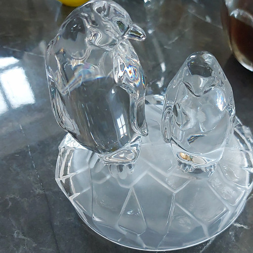 Clear glass penguin - clear,