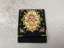 Vintage Petit Point Embroidered Small Carrying Case Sewing Kit West Germany