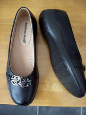 CUSHION WALK BLACK LEATHER ? SHOES  UK 5 E ( wide fit) UNWORN