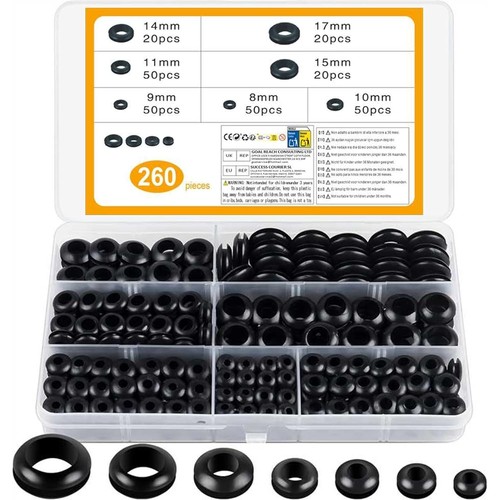 260 pcs rubber grommets kits - pcs, 7