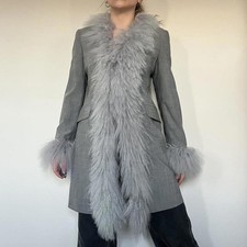 Vintage pure wool grey afghan