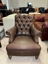 Tetrad Chesterfield Brown Real Leather Wingback Chair