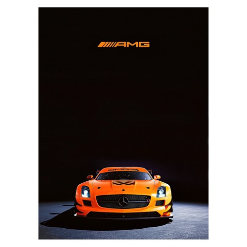 Orange sports car poster - poster, |