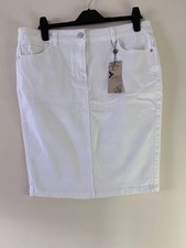 M&Co Spirit White Denim Skirt UK 14 Straight Knee Length  Casual New With Tag