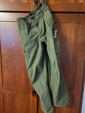 1969 Jungle Fatigue Pants OG-107 Poplin Vietnam Rip-Stop Trousers Small Short